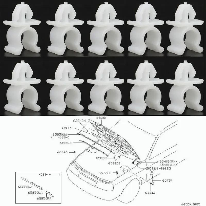 2-100PCS Car Fasteners Support Prop Rod Holder Clip Bonnet Hood Rod Holder Clips For Navara X-TrailT30 Skyline Nissan Pathfinder