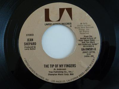 7inch Record JEAN SHEPARD - The Tip Of My Fingers / Bright Ligh UAXW591X United Artists  1975 US Folk Used