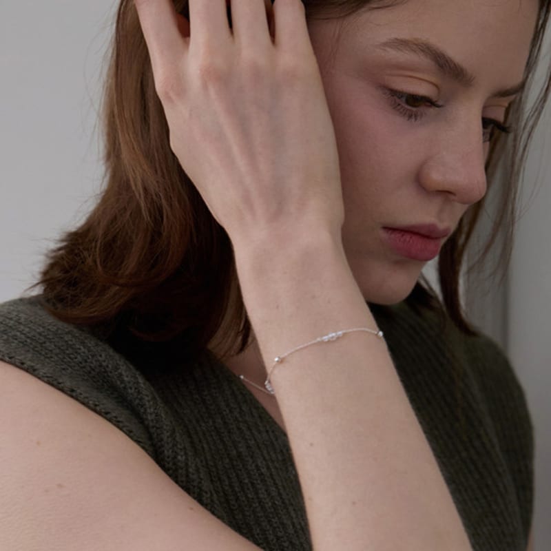 PAIGEFLYNN JEWELRY [925 Silver] Bubble Dew Sliding Pattern Bracelet