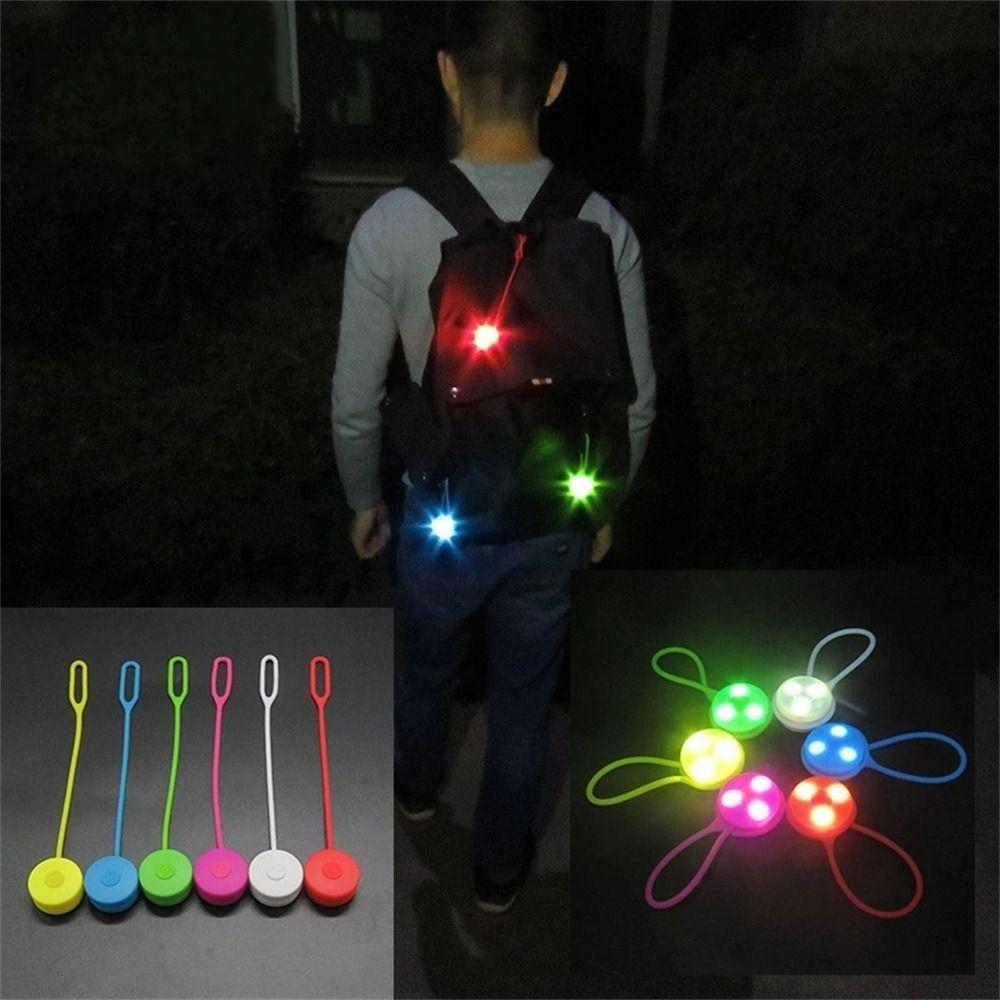 Flash Night Riding Silicone Bicycle Light Bike Rear Light LED Backpack Light Bike Warning Light