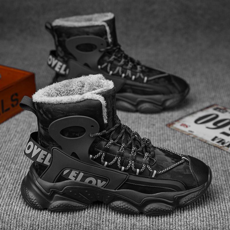 

мужские ботинки 2024 года, новые зимние тапочки, теплые мужские туфли, водонепроницаемые нескользящие плюшевые кроссовки, мужские теннисные туфли, ботинки, мужские кроссовки, зимние 46