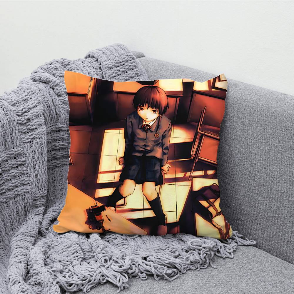 S-Serial Experiments Lain Pillowcases Bedroom Living Room Sofa Home Decor Polyester Cushion Cover with Zipper