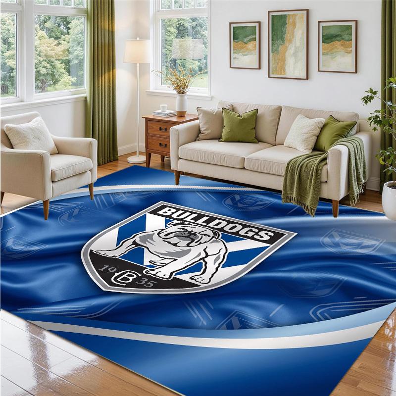 Canterbury-Bankstown Bulldogs Design Crystal Velvet Rug Soft Decorative Mat for Bedroom Entrance