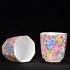Chinese Style Enamel Ceramic Tea Cup Set Hand Painted Teacup With Coaster Master Cup Kung Fu Teacup Home Decor Drinkware