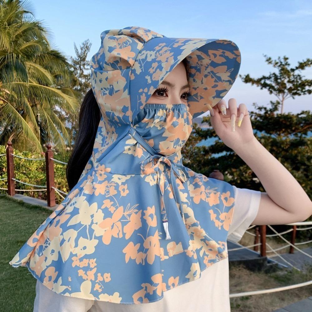 

Face Cover Sun Protection Hat UV Protection Tea Picking Hat Fashion Sunshade Hat Cycling темно-синий