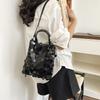 Women Sequined Bucket Handbag Retro Fashion Daily Commute Crossbody Shoulder Bag