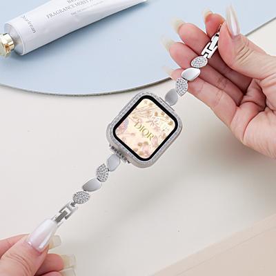Diamond Strap Suitable for Apple Watch Strap 40mm 44mm 38mm 45/41/ 49mm 42mm Metal Bracelet iWatch Series Se 7 6 3 5 Ultra 2 8 9