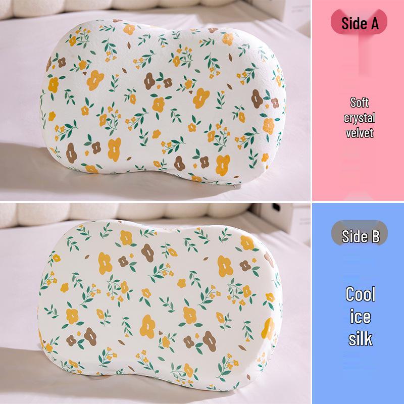 

Ice Silk Memory Foam Belly Cat Neck Support Nap Pillow for Students & Home 55*35cm [Cover Only, No Core]