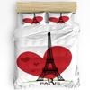 Love Paris Tower Bedding Set 3pcs Boys Girls Duvet Cover Pillowcase Kids Adult Quilt Cover Double Bed Set Home Textile