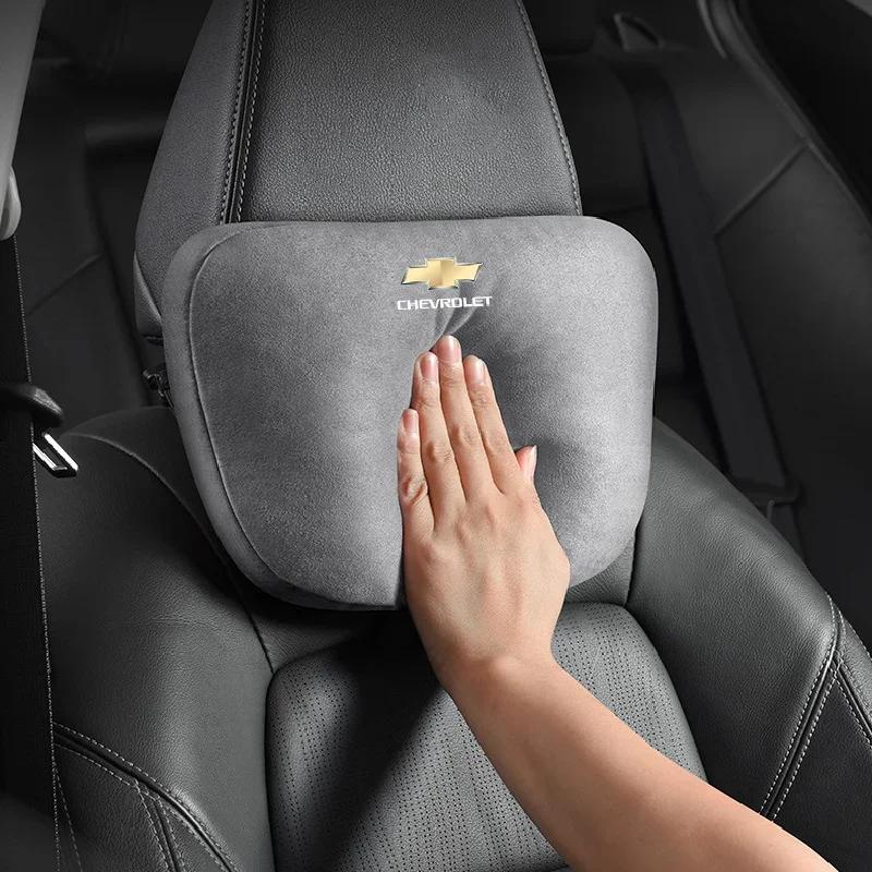 Suede Car Headrest Soft Neck Protective Support Pillows for Chevrolet AVEO Blazer CAPTIVA Cavalier CRUZE IMPALA LACETTI MALIBU