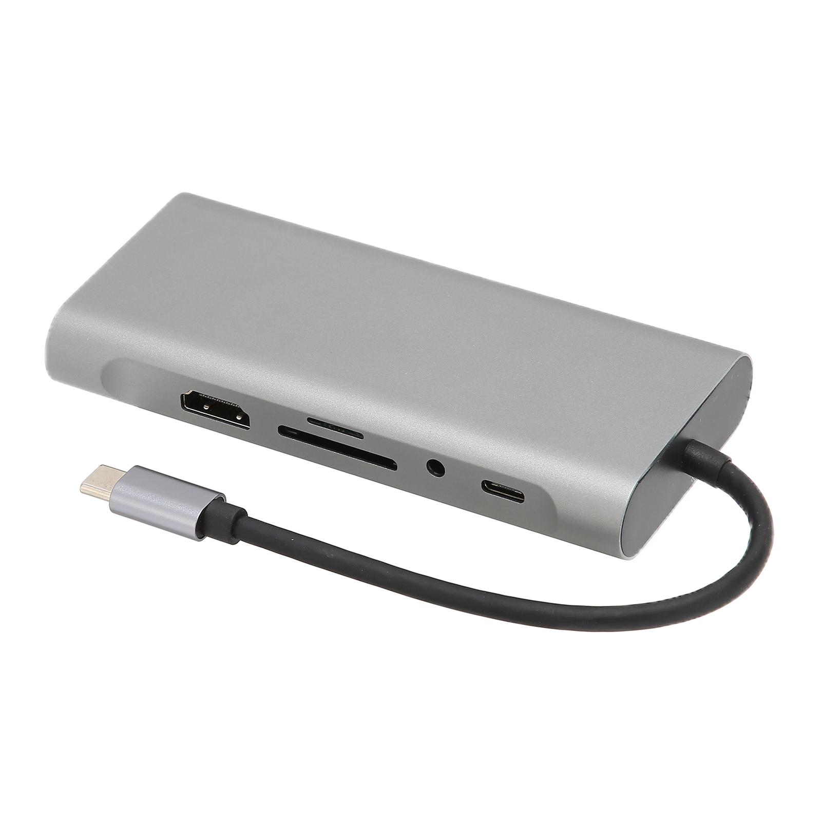 

Док-станция расширения типа C 11 в 1 многофункциональная портативная док-станция расширения из алюминиевого сплава для типа C