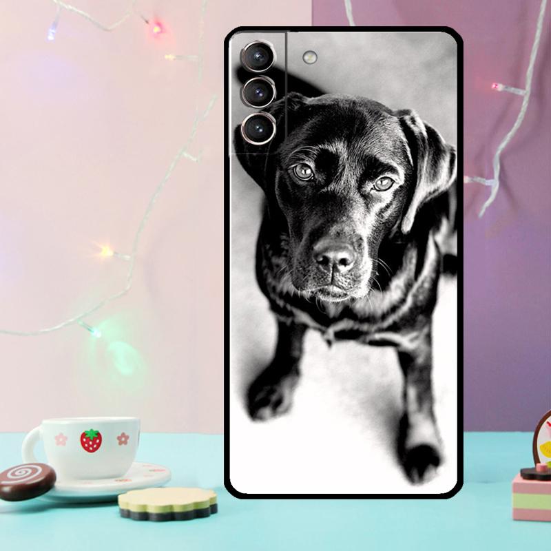 Black Labrador Dog Phone Case For Samsung Galaxy S24 Ultra S20 S21 S22 S23 S25 Ultra S9 S10 Plus S24 FE Cover