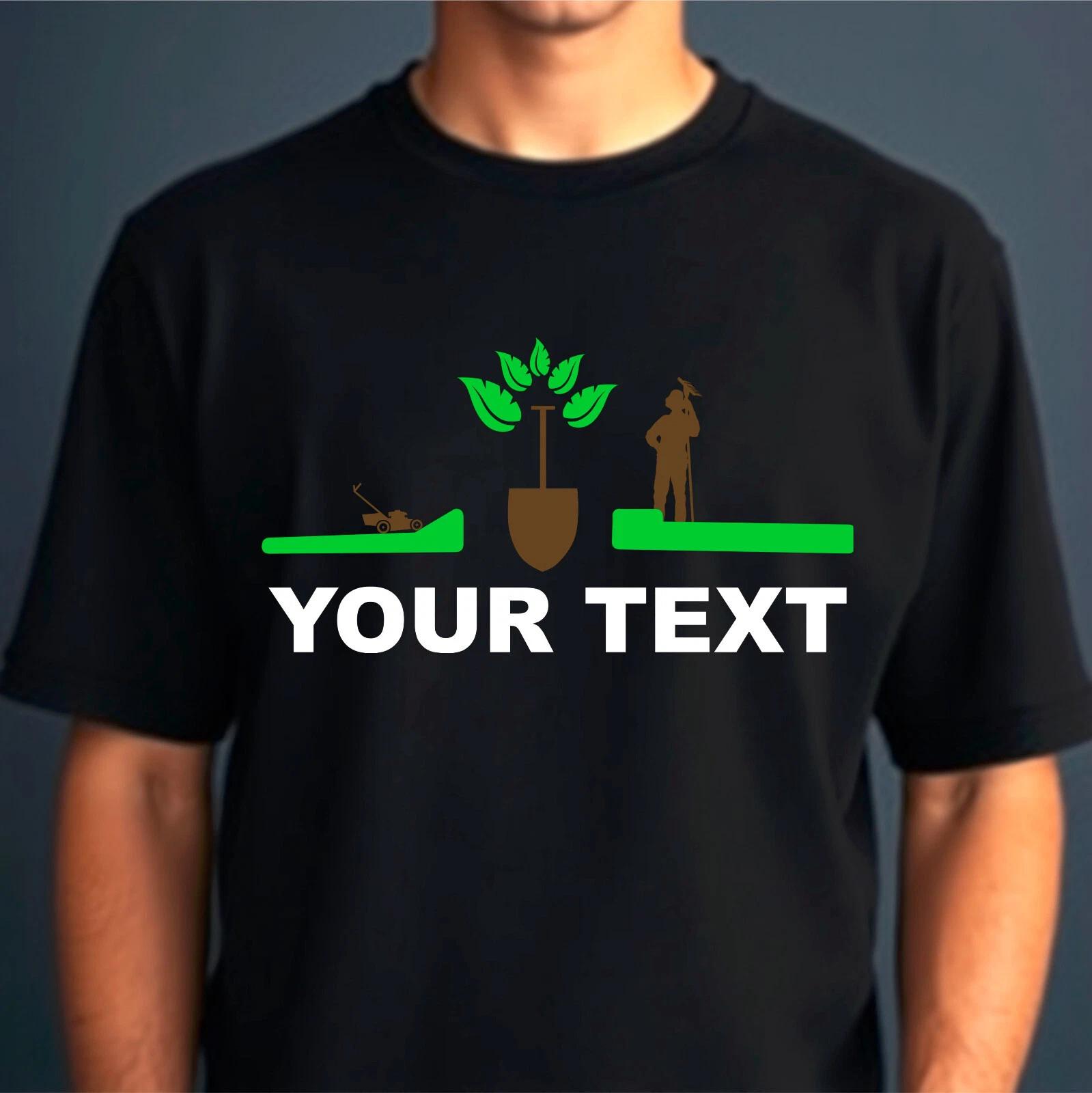 

Personalised Custom T-Shirt, Lawn Mower Plants Gardening Services Gift Tee 2XL