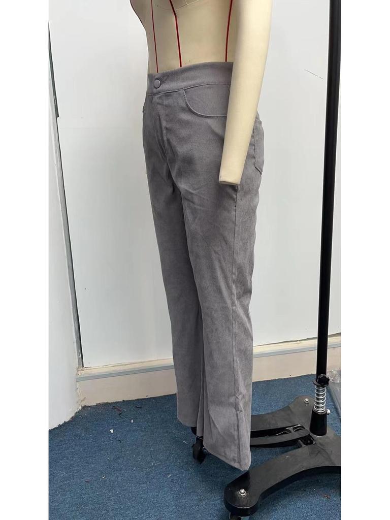 Damen Frühjahr 2023 High Waist Cord Schlaghosen