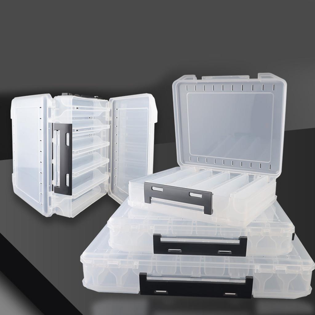 Organisateurs de matériel de pêche étanches Boîte à pêche double face pour outils de pêche Rangement transparent pour leurres de pêche