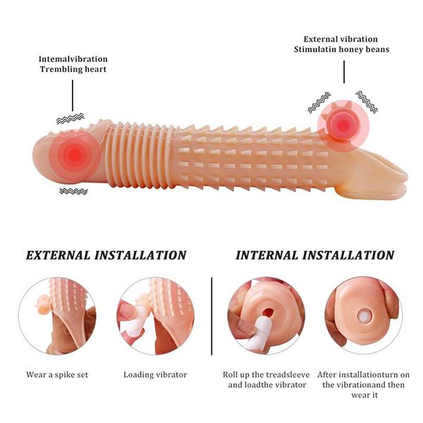 Penis Extender Enlarger Penis Vibrator Ring Sex Toys For Men Erection Silicone Clitoris Stimulate Cock Vibrating Ring