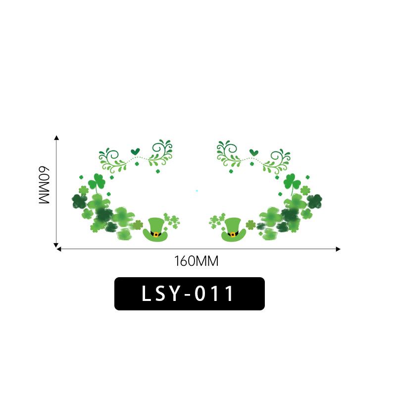 Waterproof Four-Leaf Clover Face Tattoo Stickers for St. Patrick's Day Festival