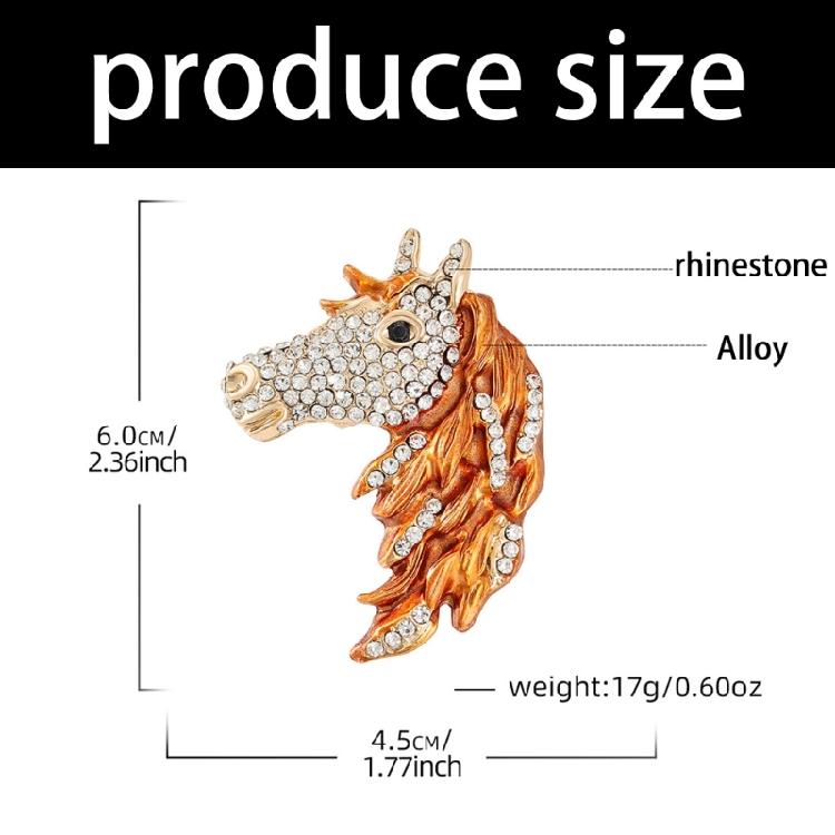 Fashionable Crystal Horse Pin For Stylish Outfits Animal Shaped Lapel Accessory with Crystals Clothing Accessories
