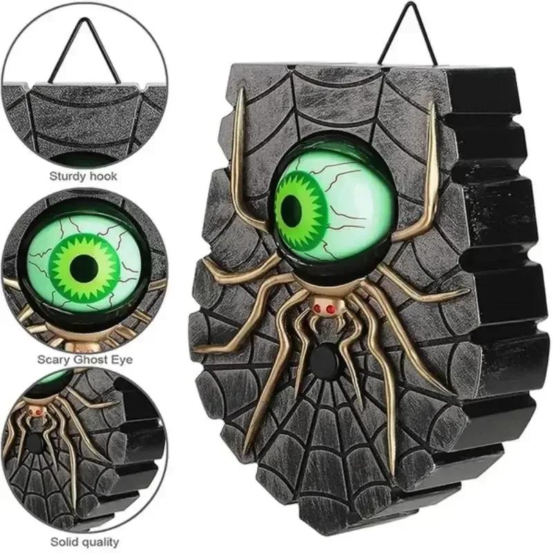 Halloween Doorbell, Animated Eyeball Haunted House Door Bell with Spooky Sound and Lightup Eye for Halloween Party Decorations