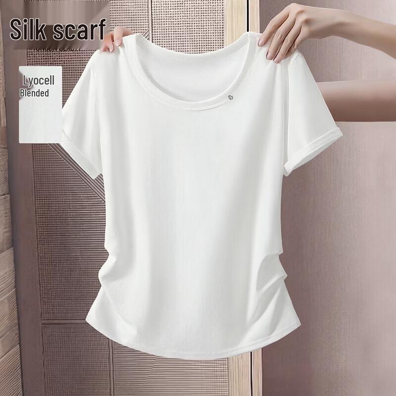 

Women s Lyocell Slim Fit Round Neck T-shirt M
