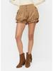 Shorts de Burbuja con Cordones y Volantes de Encaje de Cintura Alta para Mujeres Europeas y Americanas