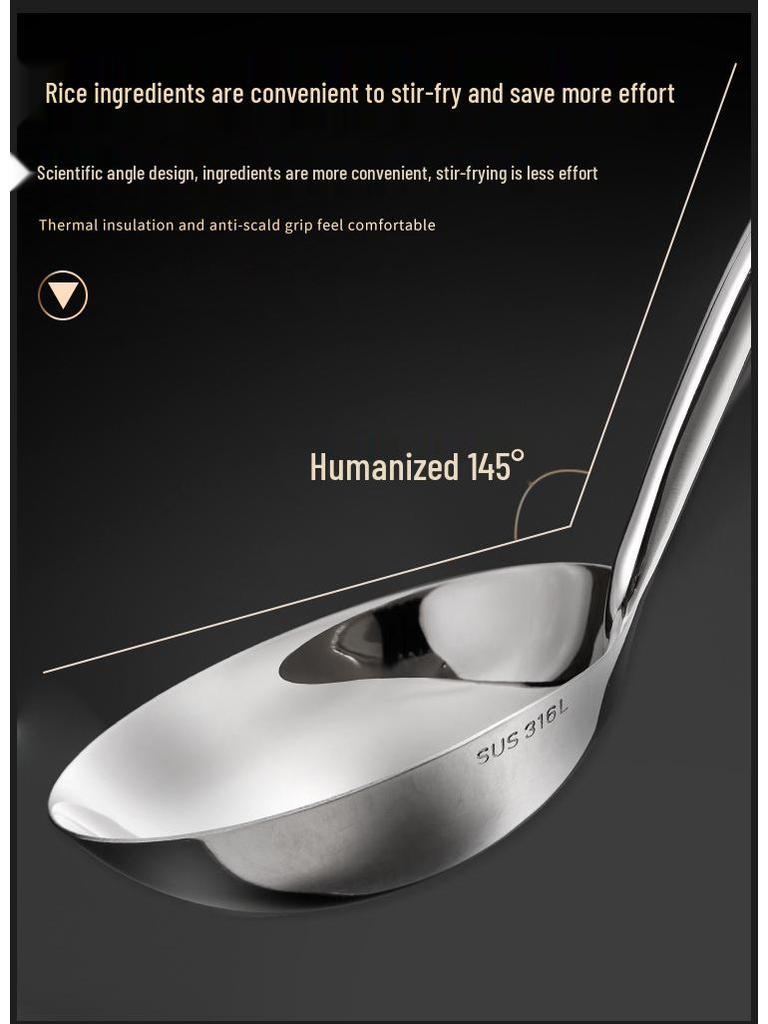 Ebony & Stainless Steel Kitchen Utensil Set with Spatula and Ladle