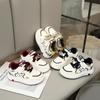 2026 Kids' Sports Shoes: Cartoon White Leather Sneakers for Girls