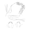 Bridal Crystal Headband Exquisite Flower Leaf Design Soft Ribbon Headpiece for Wedding Birthday Part