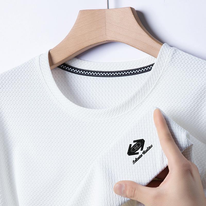 

Футболка с круглым вырезом и короткими рукавами, средняя мужская повседневная одежда, тонкая рубашка поло 4XL