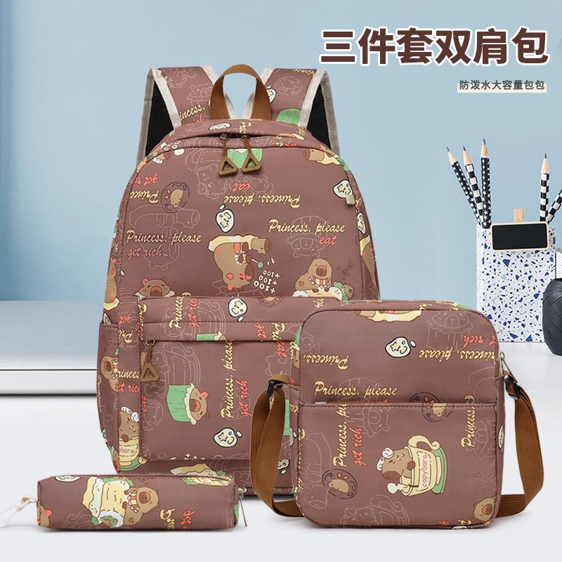 New schoolbag female multi-functional primary and secondary school students cute versatile three-piece combination backpack