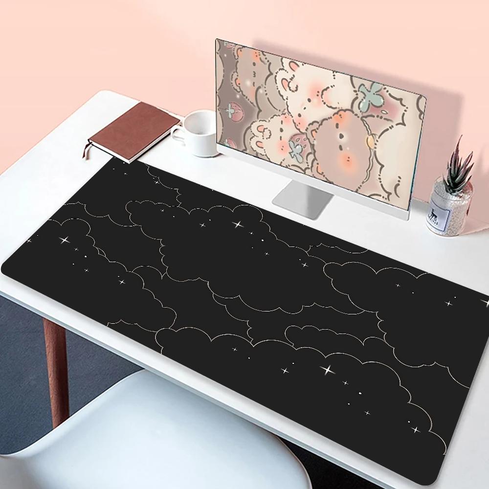 Mouse pad 90x40 Pastel Clouds Desk Mat XXL Kawaii Purple Keyboard Pad Non-slip Laptop Desk Office table Mat Kawaii Expansion pad