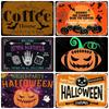 Halloween Vintage Metal Sign Pumpkin Ghost Sticker Pub Club Black Cat Lady Plate Wall Art Decor WY178