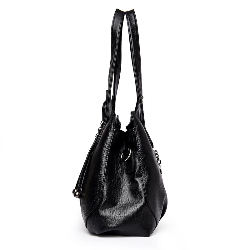 Women's Soft Leather Bag Solid Color Tote Bag Mother Bag Crossbody Bag
