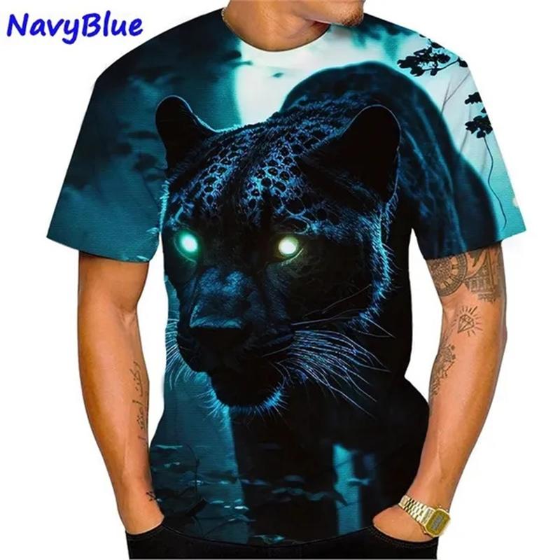 New Hot Sale Panther 3D Print T-Shirts Men Women Fashion Casual Short Sleeve T Shirt Oversized Harajuku Tees Tops Kids Clothing