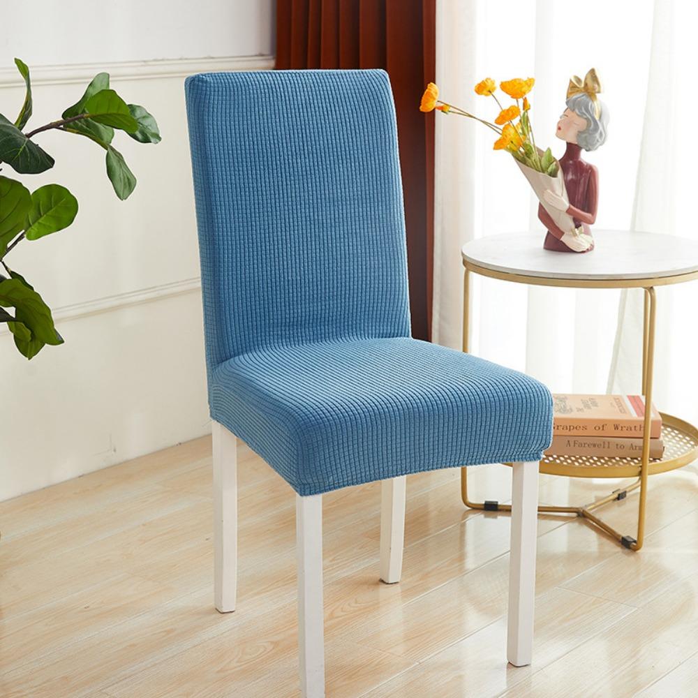 Plaid Fleece Thick Elastic Chair Covers for Hotel Restaurant Dining Stretchable Anti-Stain Seat Slipcovers