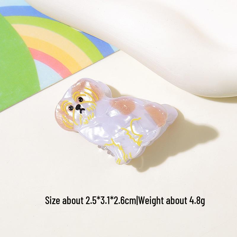 Niedliche Ozeantier Acetat Krallenklemme: Muschel, Delfin, Seestern, Welpen-Design