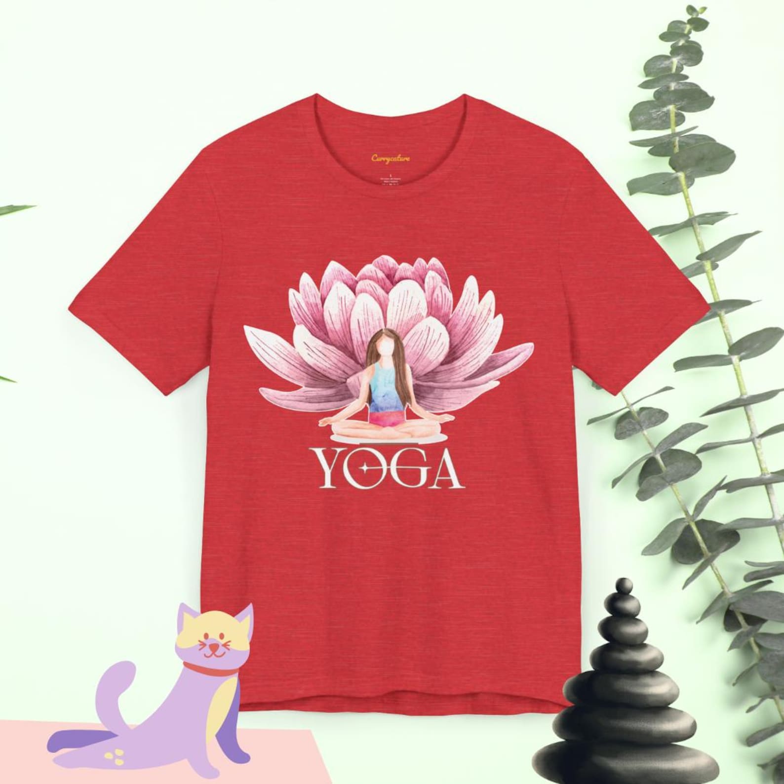 Meditation T-shirt, Yoga cotton shirt, Mindfulness clothing, Yoga lover tee, Zen apparel S