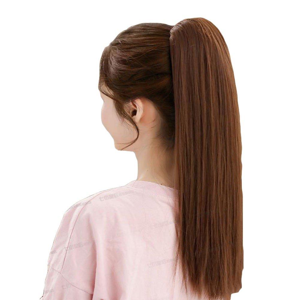 

Jocolate Ponytail Wig with Ribbon and Black Extensions, Straight, Medium, Semi-Long, Hair, Heat-Resistant, Natural-Looking