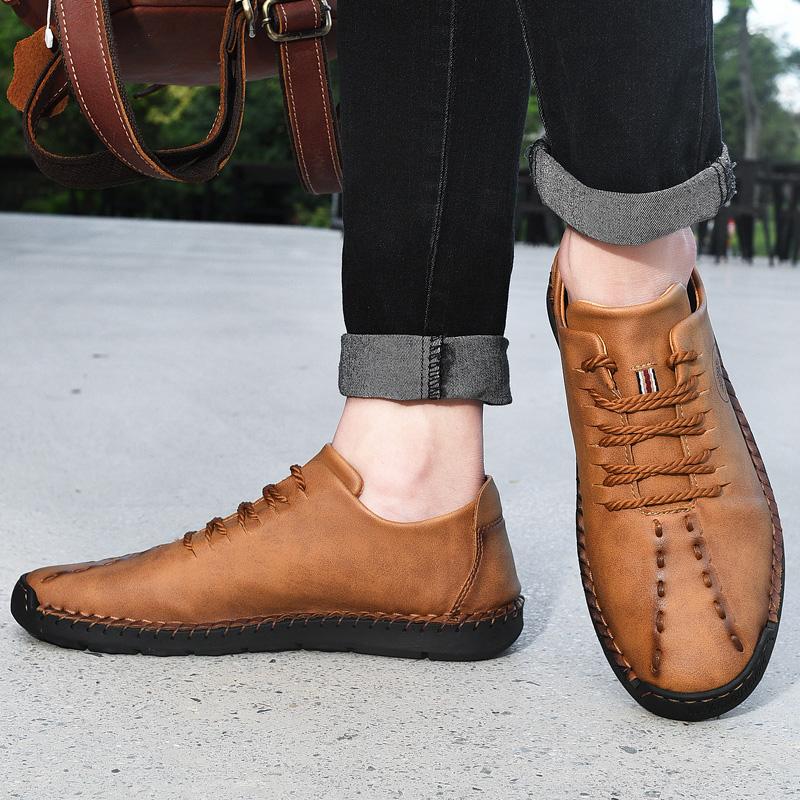 Men’s Moccasins Green Driving Shoes Wide Blue Flats Casual Shoes Plus Size Outdoor Summer Handmade Shoes