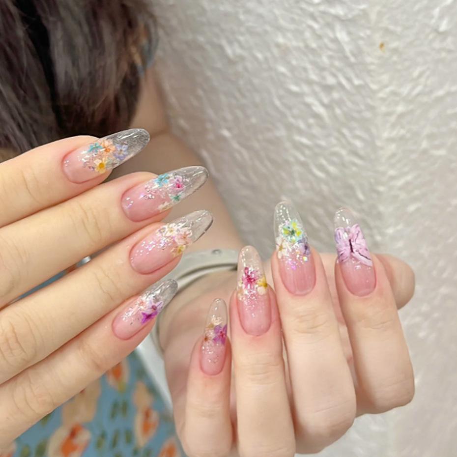 Snow Christmas Nail Stickers Flower Plants Nail Art Decals Floral Leaf Spring Sliders Manicure Decor