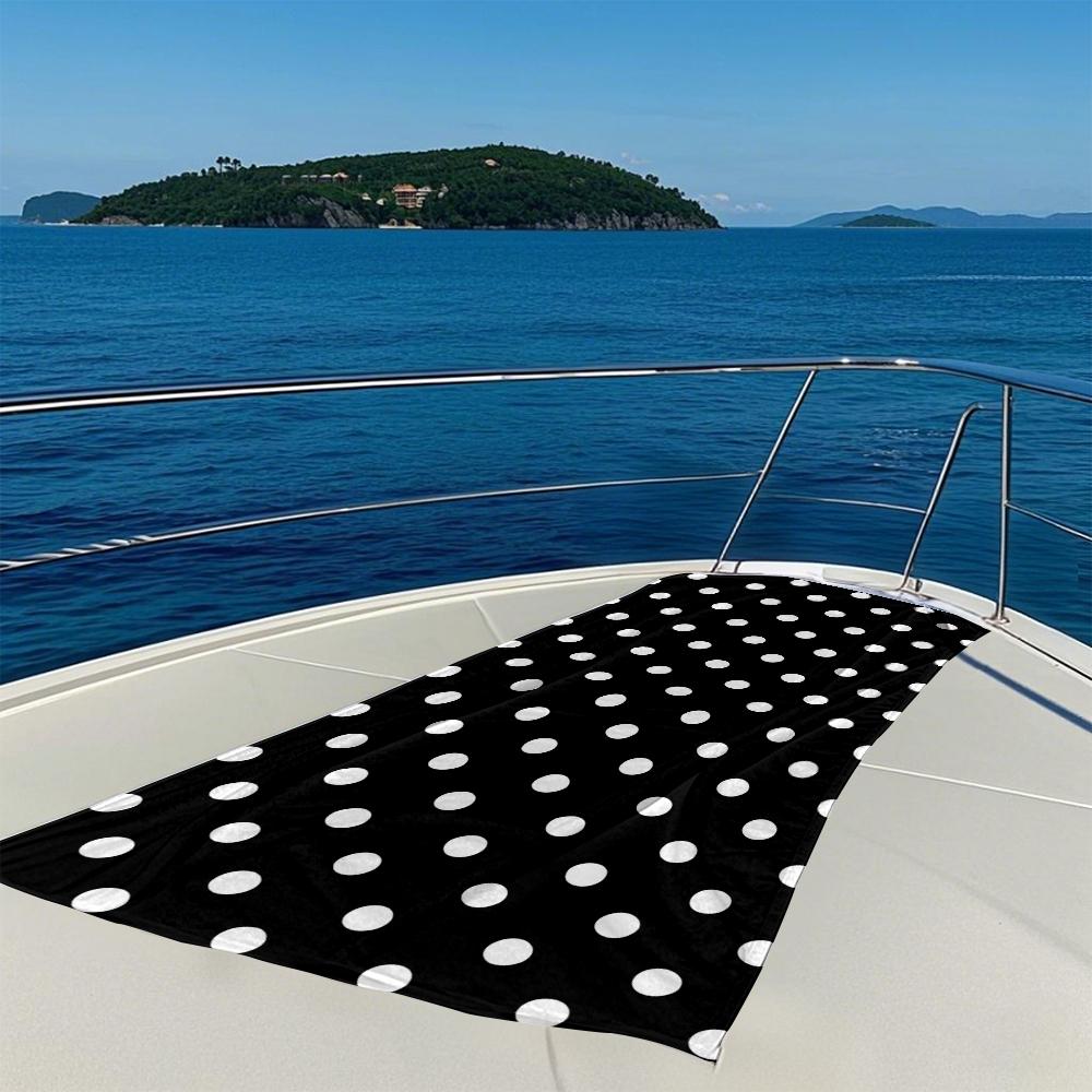 Black and White Polka Dots Quick Drying Bath Towel Microfiber Beach Towel - Light Weight Swimming Camping  Yoga Beach Out