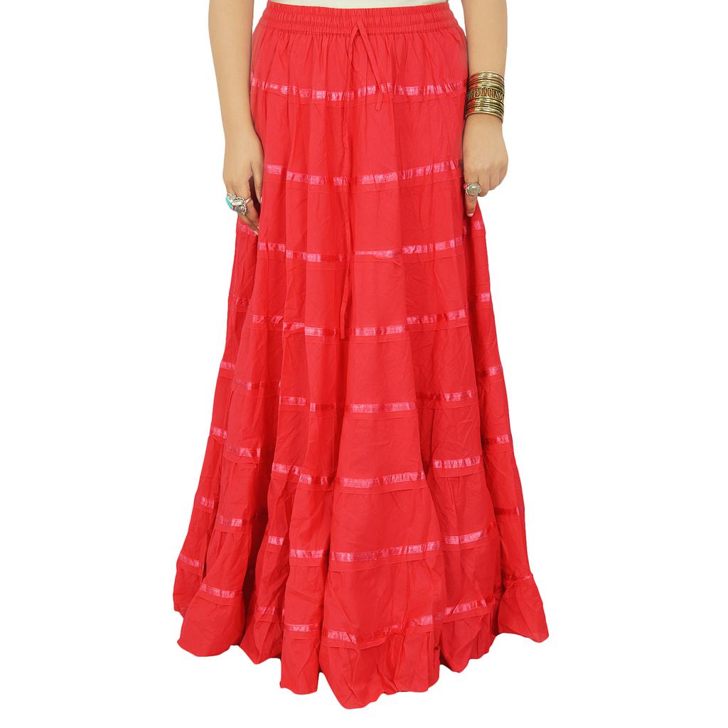 Women Fashion Beach Hippie Boho Gypsy Clothing Lace Casual Skirt