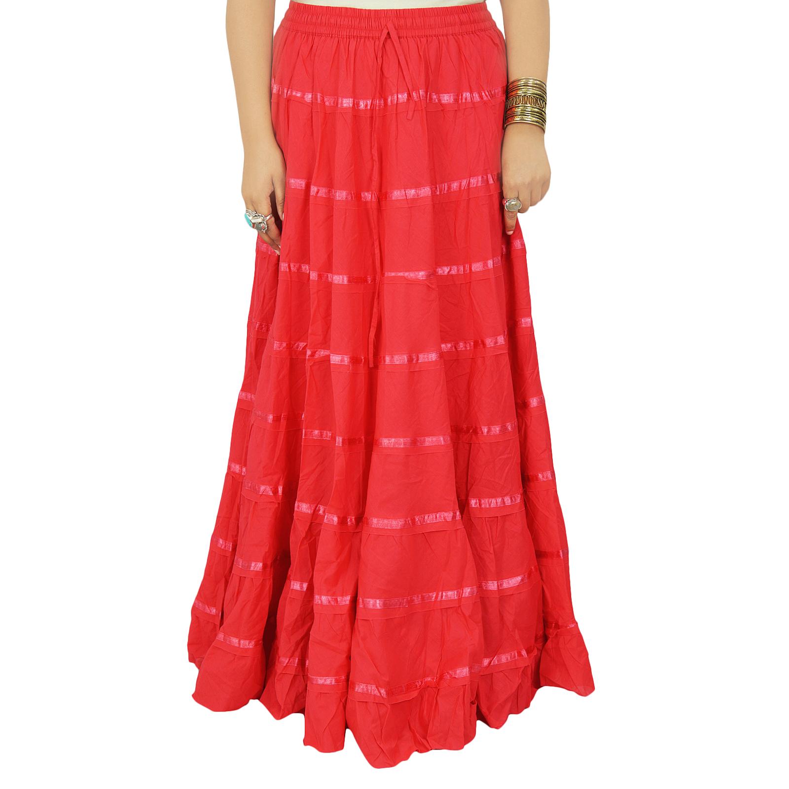 

Жіноча модна пляжна циганська спідниця в стилі хіпі в стилі бохо One size червоний