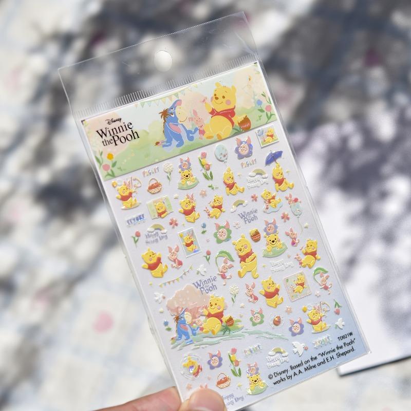 5D Disney Nail Stickers Manicure Accessories Cute Winnie The Pooh for Beautiful Girls Waterproof Nail Decorations