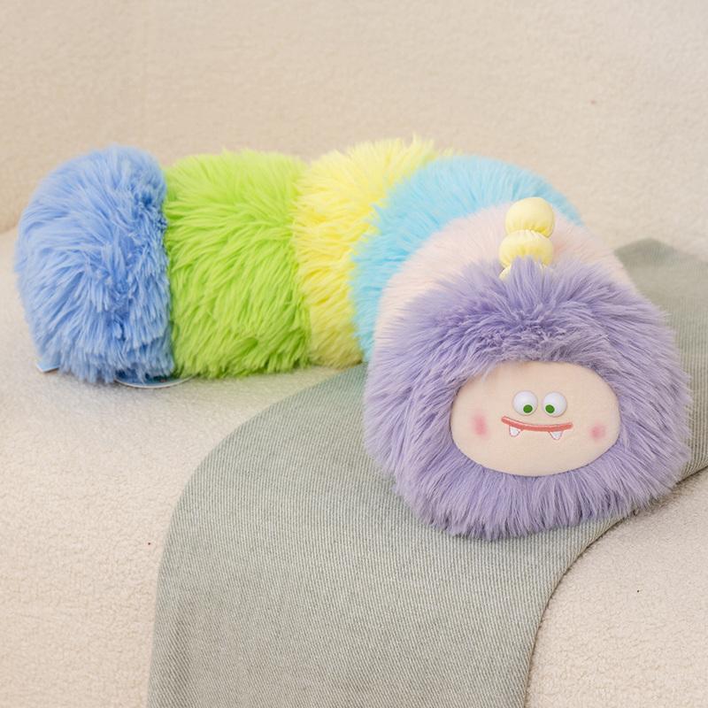 Funny Colorful Caterpillar Monster Plush Stuffed Toys Cartoon Long Pillow Caterpillar Dolls Funny Toy for Children Girls Gifts