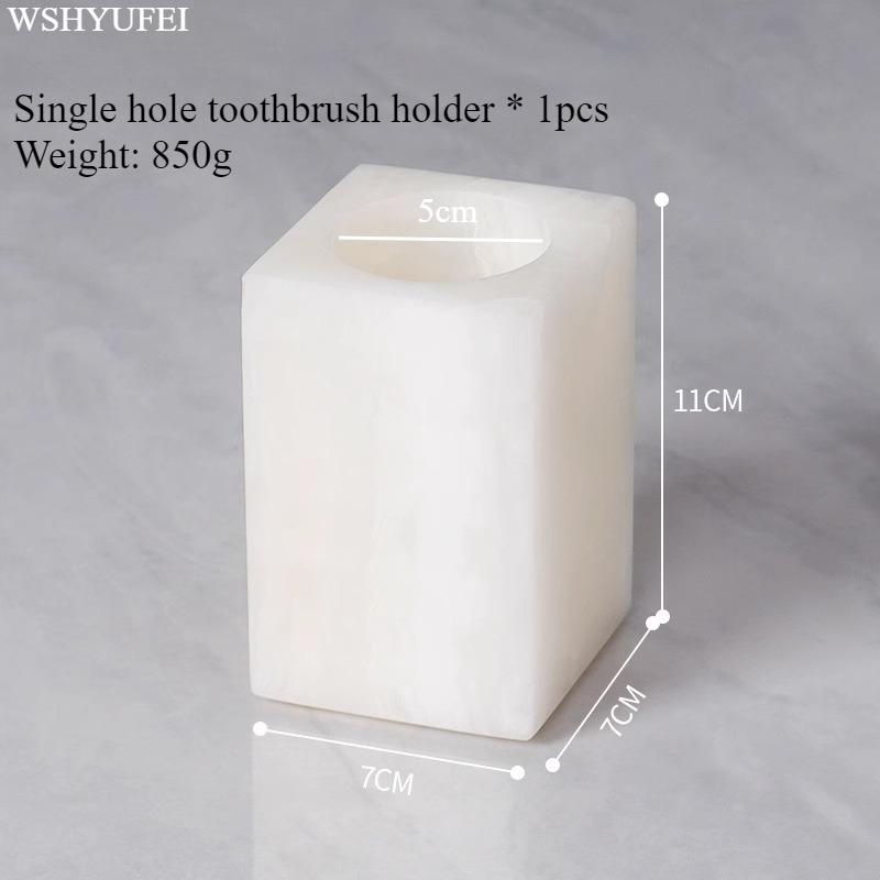 Light Luxury White Jade Stone Home Bathroom Wash Suit Bathroom Supplies Brush Tooth Cup Soap Bottle Soap Dish Toothbrush Holder