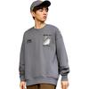 Li Ning Skateboard Series Fun Cartoon Print Warm Fleece Pullover Sweatshirt Unisex sweatshirt Gray AWDRF81-1