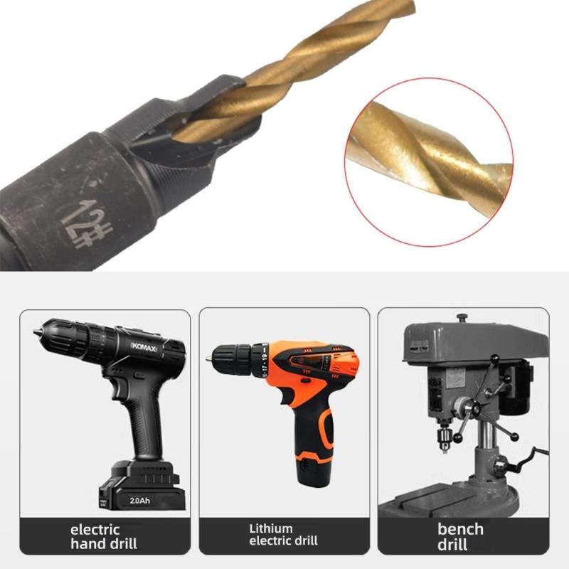 4Pcs Woodworking Tapper Hexagon Shank Screw Countersunk Drill Bit Taper Drill Hole Drilling Reaming Hardware Tool