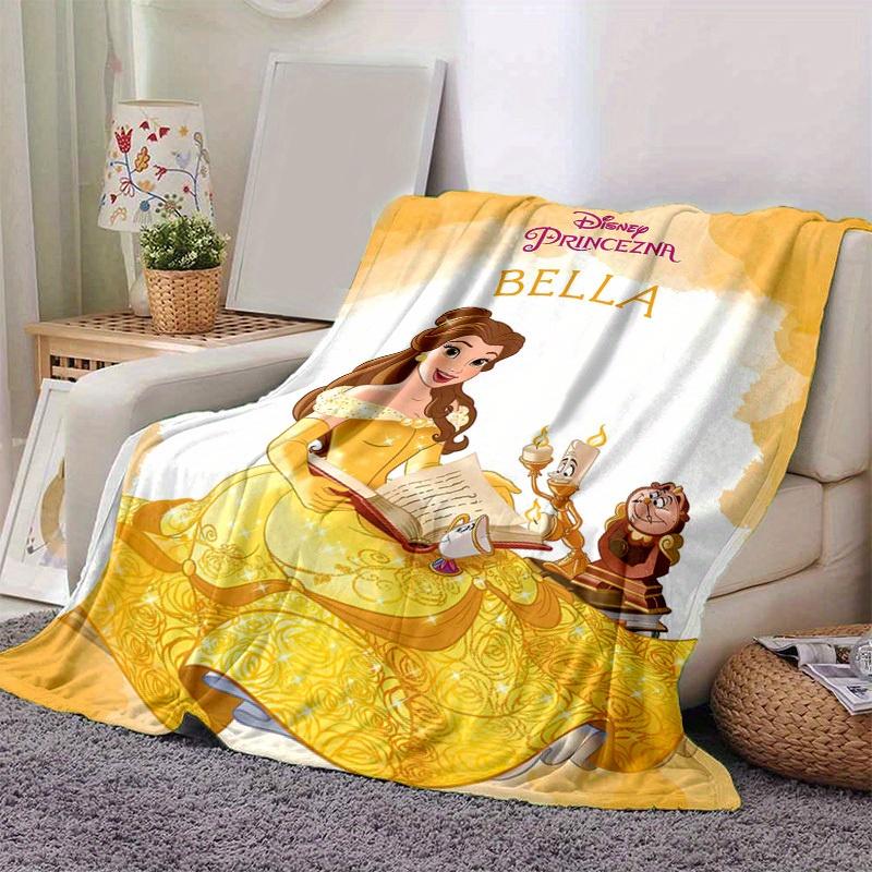 1pc, Disney Princess Bella Throw Blanket Soft Flannel Coverlet for Bed, Couch, Travel, Camping, Car, Beach, Office Nap Perfect Gift
