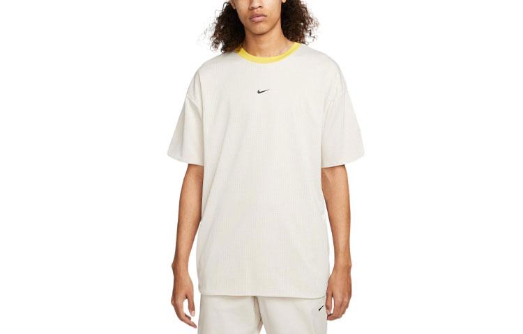 Nike T Shirts Men s Bright Sulfur Yellow Crew Neck Moderate Straight Fit DM6709-104 L
